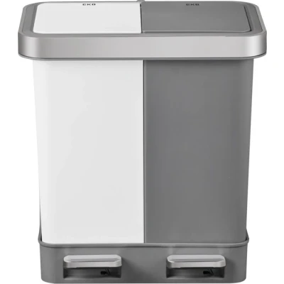 Afbeelding van Pedaalemmer EKO Hana Duo Recycle 10+10L Wit Grijs