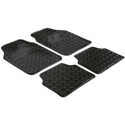 Afbeelding van Rubbermatten, universele auto mat metallic beschermmat zwart, op maat gesneden vuilvangmat 28035