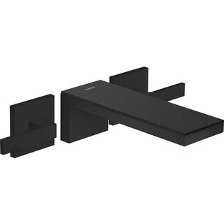 Afbeelding van Axor eengreeps wastafelkraan inbouw voor wandmontage met uitloop 221 mm spiegelglas mat zwart glas 47080670