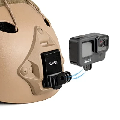 Afbeelding van SUREWO Aluminium Helm NVG Mount Compatibel met GoPro Hero 12/11/10/9/8/7/(2018)/6/5/4 Zwart, APEMAN, Campark, DJI Osmo Action en de meeste actiecamera&#039;s