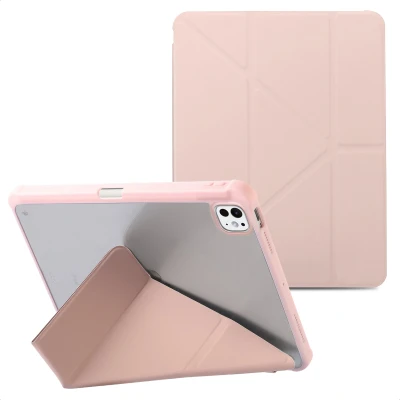 Afbeelding van Apple iPad Pro 13 (2024) M4 Hoes: imoshion Origami bookcase 2.0 Roze Kunstleder Tablet Hoezen