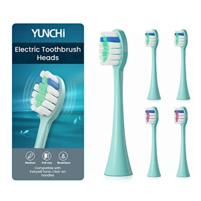 Afbeelding van Zahnbürstenköpfe für YUNCHI Y7, Elektrische Zahnbürstenköpfe, kompatibel mit Y7 Sonic Zahnbürste Erwachsene und Kinder, Blau, 5 Stück