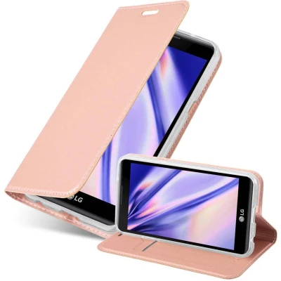 Afbeelding van Cadorabo Hoesje geschikt voor LG X POWER in CLASSY ROSE GOUD Beschermhoes met magnetische sluiting, standfunctie en kaartvakje Book Case Cover Etui