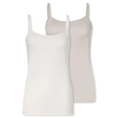 Afbeelding van Schiesser 2ER PACK Essentials Spaghetti Hemd, Dames, Maat: 40, Offwhite grau