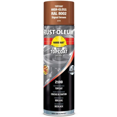 Afbeelding van rust oleum hard hat deklaag hoogglans ral 8002 signaalbruin 500 ml