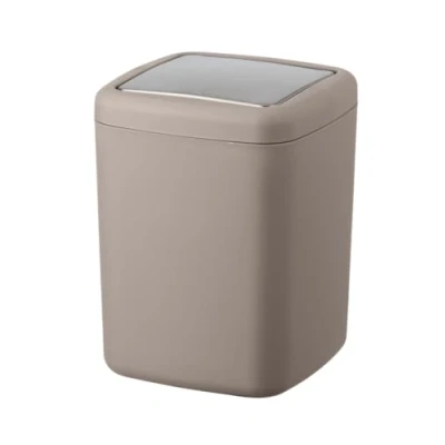 Afbeelding van WENKO Barcelona S taupe emmer met klapdeksel, absoluut onbreekbaar, inhoud: 3 l, kunststof (TPE), 15 x 20 cm,