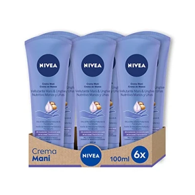 Afbeelding van NIVEA Fluweelachtige handcrème, 6 x 100 ml, voedende crème verrijkt met sheaboter, geurende handcrème zachte en lichte formule