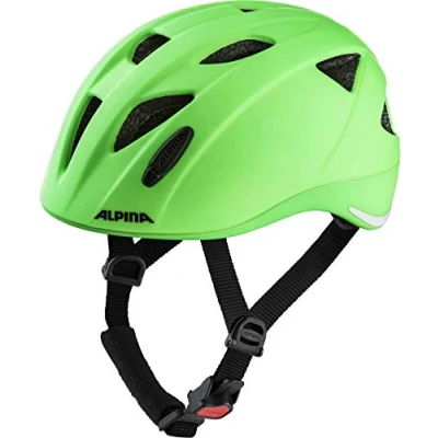 Afbeelding van ALPINA XIMO L.E. Lichte, veilige en onbreekbare fietshelm met optioneel ledlicht voor kinderen, mat groen, 47 51 cm