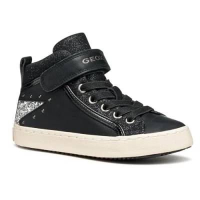 Afbeelding van Geox Kalispera Sneakers hoog Black/dark silvercoloured voor kinderen, Maat: 39, silver/coloured Schoenen