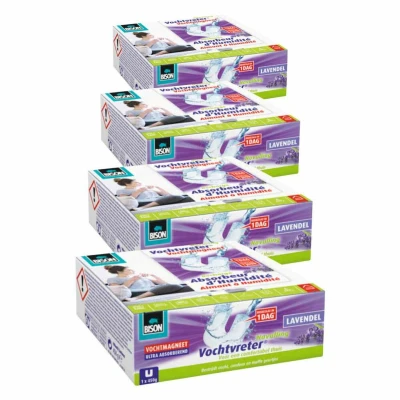 Afbeelding van 4x Bison Vochtvreter Vochtmagneet Lavendel 450 gr