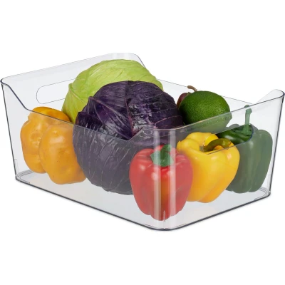 Afbeelding van Relaxdays koelkast organizer transparant opbergbak fruit bakje kaas