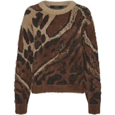 Afbeelding van Vero Moda Vmalea Oneck Trui, Dames, Maat: Large, Silver mink