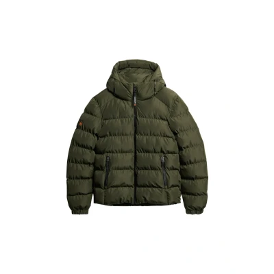 Afbeelding van Superdry Hooded Sports Puffer Winterjas, Heren, Maat: Large, Army khaki