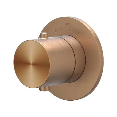 Afbeelding van IVY Concord afbouwdeel flow through stopkraan symmetry RVS 316 Geborsteld Mat Koper PVD