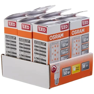 Afbeelding van OSRAM Lamps LED SPECIAL T SLIM DIM / lamp: E27, dimbaar, 7,30 W, vervanger voor 60 helder, warm wit, 2700 K Verpakking ,6 pack