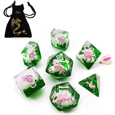 Afbeelding van Bescon Oversized DND Animal Dice Set of Rabbit, Giant 7pcs Rabbit Polyhedral D&amp;D Set, Big Sized Dungeons and Dragons