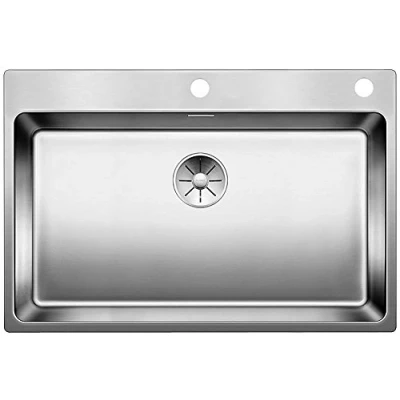 Afbeelding van Blanco Andano rvs spoelbak 70x40cm met kraangat vlakinbouw 525246