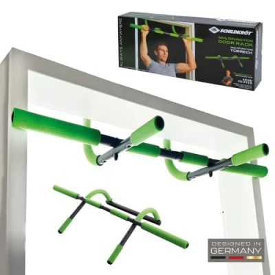 Afbeelding van Schildkröt Fitness Optrekstang Deur Pull Up Bar Met Diverse Functies Staal Groen/Antraciet