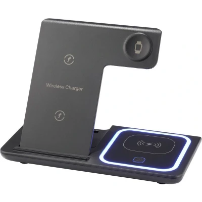 Afbeelding van Renkforce RF QiWC3in1 01 Draadloze lader Max. 3 apparaten gelijktijdig opladen, Geschikt voor Qi apparatuur, Met snella