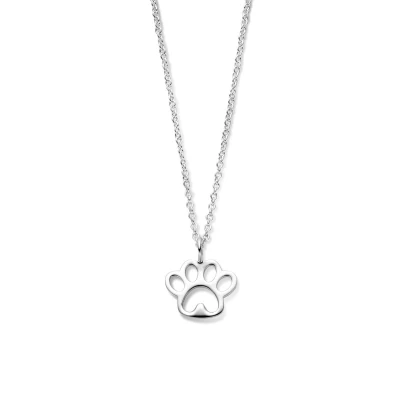 Afbeelding van zilver gerhodineerd collier hondenpoot 41 + 4 cm 1336509 horloge Zilverkleur 45
