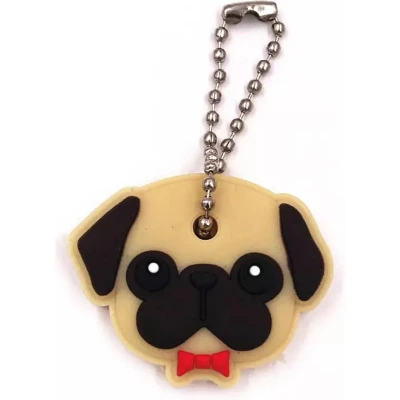 Afbeelding van Huisdieren Sleutelhoesjes Sleutelcover Hond (Pug) Sleutelbos Sleutelhanger Sleutelhoesje Sleutelkapje Sleutelbeschermer