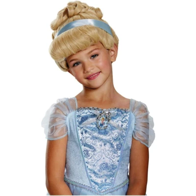 Afbeelding van Smiffys Disney Cinderella Deluxe Pruik Kinderen Blond