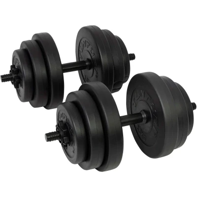 Afbeelding van Tunturi Gewichten Halterset Dumbbell Set 2 Stuks Totaal 28kg Zwart Vinyl