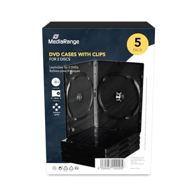 Afbeelding van MediaRange DVD doosje voor 2 schijven, 14 mm, zwart, 5 stuks