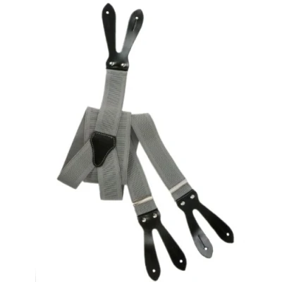 Afbeelding van Olata Y Vorm Formele Unisex Bretels met Knopen 3,5 cm. Lichtgrijs (3037)