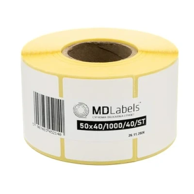 Afbeelding van MD Labels witte thermo etiketten permanent op rol, voor barcode, zelfklevende etikettering (etiketgrootte: 50x40mm)