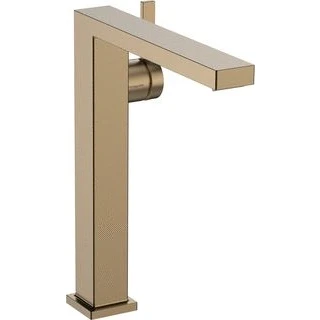 Afbeelding van Hansgrohe tecturis e 1 gats wastafelkraan bm 240 fine coolstart met push open vaste uitloop voorsprong 19 7cm brushed bronze 73073140