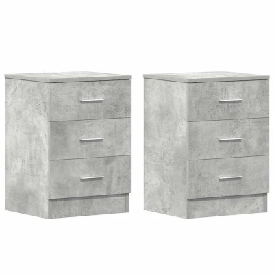 Afbeelding van vidaXL Nachtkastjes 2 st 38x35x56 cm bewerkt hout betongrijs