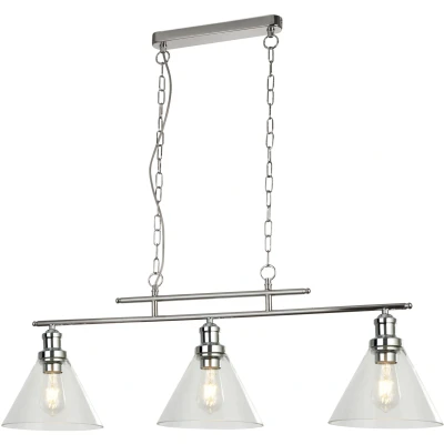Afbeelding van Searchlight Hanglamp Pyramid 3 lichts grijs 1277 3CC