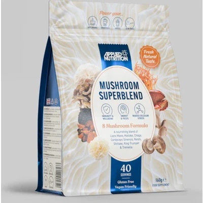 Afbeelding van Applied Nutrition Mushroom Superblend lions mane chaga maitake reishi tremella shiitake cordyceps sinensis king trumpet