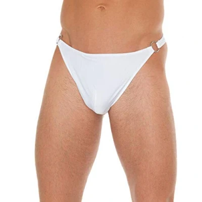 Afbeelding van Amorable by Rimba Erotische G String Heren Wit One Size Met Twee Klipjes