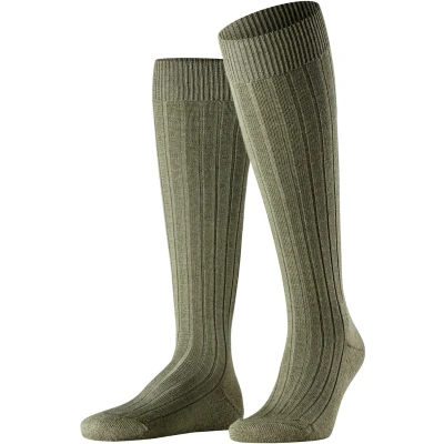 Afbeelding van FALKE Heren Kniekousen Teppich Im Schuh M KH Wol Lang eenkleurig 1 Paar, Groen (Herb 7754), 45 46