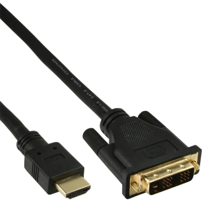 Afbeelding van Kabel inLine HDMI DVI 18+1 pin M/M 2 meter zwart