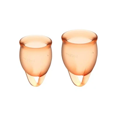 Afbeelding van Satisfyer Feel Confident Menstruatie Cup Set Oranje