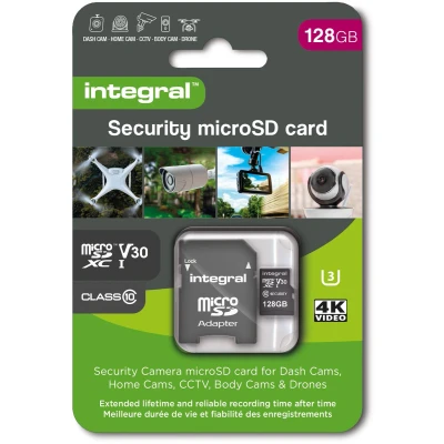 Afbeelding van 128 GB Security Camera microSD kaart voor Dash Cams, Home CCTV,