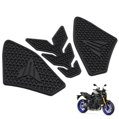 Afbeelding van DFFMQSJ Motorfiets tankpad beschermer compatibel met Yamaha MT 09 MT09 2021 2022 2023, zwart, rubber, sportief,