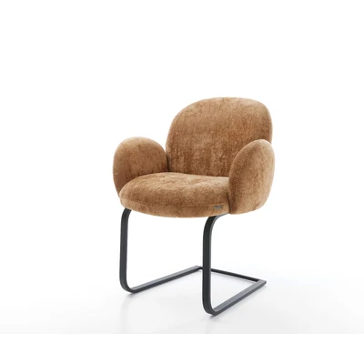 Afbeelding van DELIFE sledemodel Nube Flex met armleuning chenille Roest vlak zwart pocketveer kern