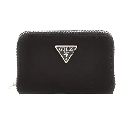 Afbeelding van GUESS Eco Gemma SLG Small Zip Around Wallet Black, zwart