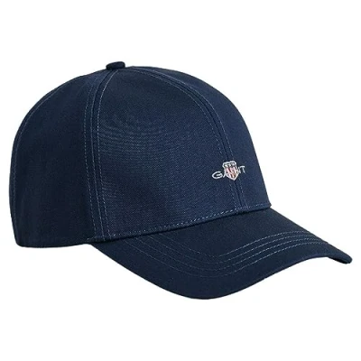 Afbeelding van Gant heren Shield pet met logoborduring in de kleur Indigo, maat: S/M