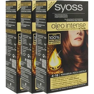 Afbeelding van 3x Syoss Color Oleo 4 18 Mokkabruin Haarverf