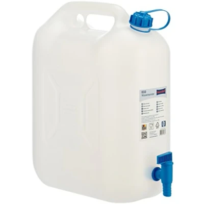 Afbeelding van hünersdorff 817700 Eco Waterjerrycan met vast gemonteerde afvoerkraan/wateruitloop, 22 l (met kraan)