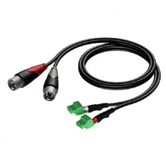 Afbeelding van XLR naar terminal block Procab 0.5 meter (Gebalanceerd, Stereo, 3 pins)