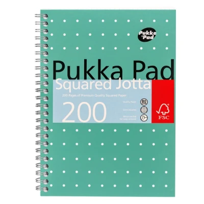 Afbeelding van 3x Notitieboek Pukka Jotta A5 ruit 5x5mm 200 paginas 80gr groen