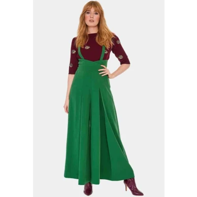 Afbeelding van Voodoo Vixen Green Suspender Wijde broek S Groen