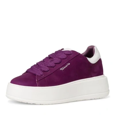 Afbeelding van Tamaris Sneakers laag, Dames, Maat: 41, Purple Leer en imitatieleer