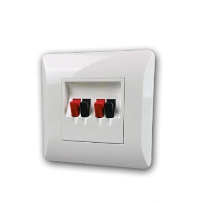 Afbeelding van Dynavox Luidspreker wandplaat Kabel tot 2,5mm2 80x85mm Wit